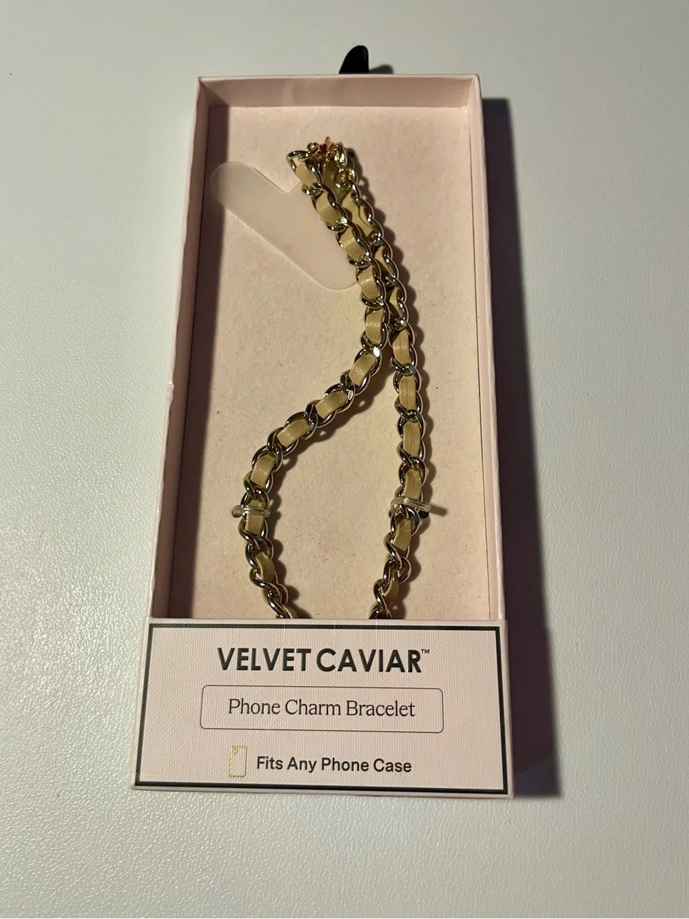 Velvet Caviar Metallic Chain Phone Charm Bracelet Strap New In Box